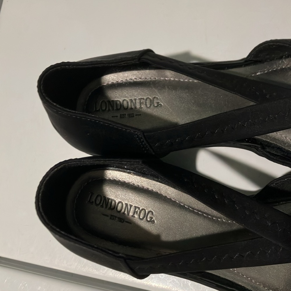 London fog 7.5 women’s black and silver sandals - Picture 5 of 7